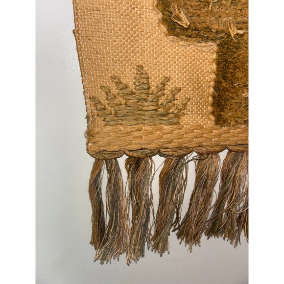 Vintage Southwestern Cactus Woven Wall Hanging Tapestry Tassels 1988 ICA - Picture 4 of 9